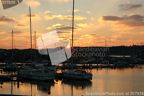 Image of Harbour in sunset