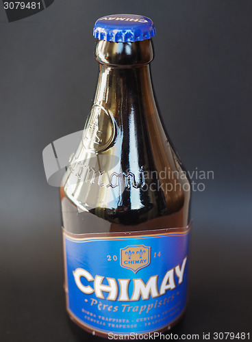 Image of Chimay blue beer bottle