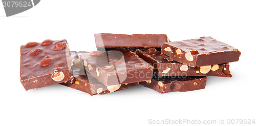 Image of Chaotic Heap Of Dark Chocolate