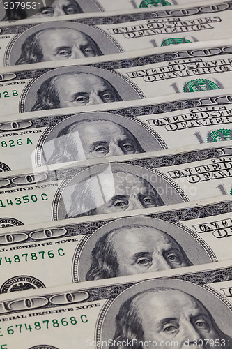 Image of Detail of the same pattern of dollar bills 