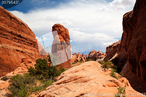 Image of Beautiful rock formations in Arches National Park, Utah, USA