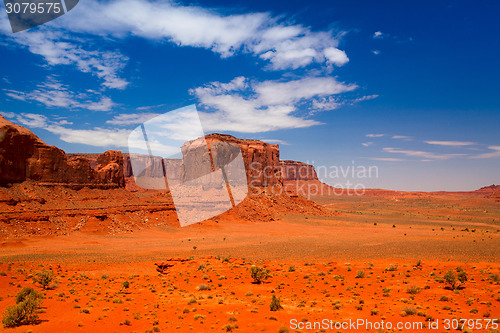 Image of Iconic peaks of rock formations in the Navajo Park of Monument V