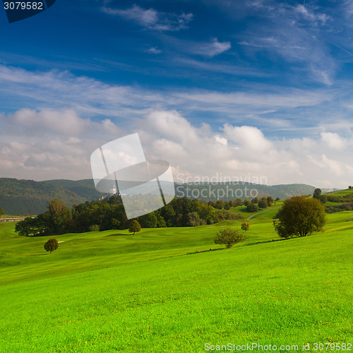 Image of Autumn landscape and Karlstejn Castle