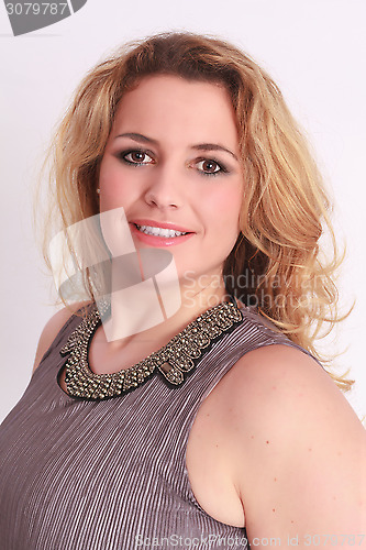 Image of Portrait of a young woman with big size