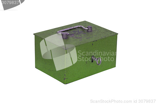 Image of Green moneybox isolated