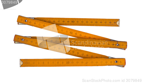 Image of Carpenter's rule with centimeters numbers, isolated over white