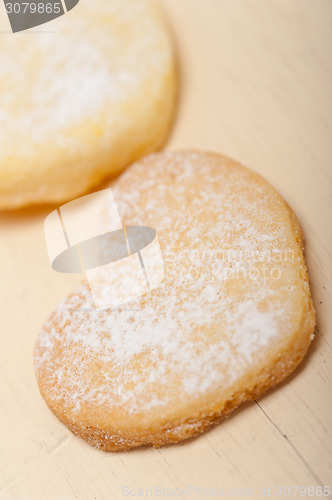 Image of heart shaped shortbread valentine cookies