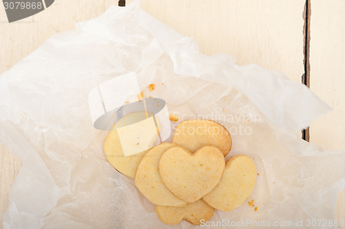 Image of heart shaped shortbread valentine cookies