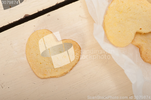 Image of heart shaped shortbread valentine cookies