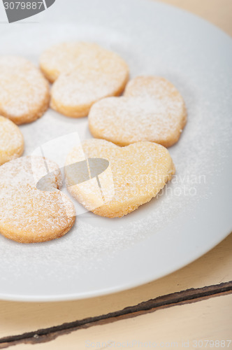 Image of heart shaped shortbread valentine cookies