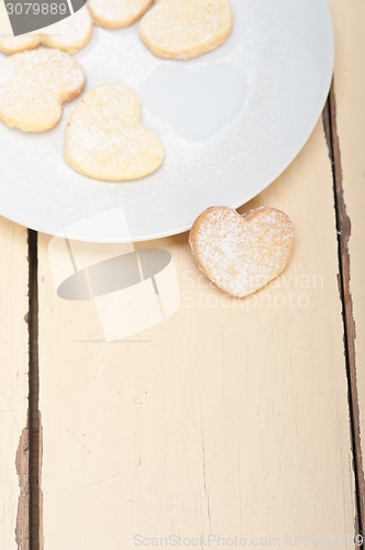 Image of heart shaped shortbread valentine cookies