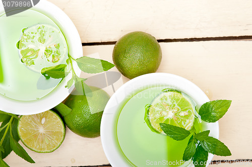 Image of mint infusion tea tisane with lime