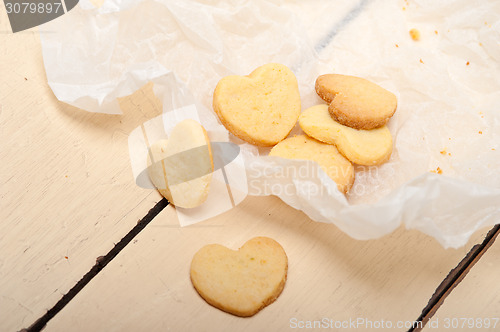 Image of heart shaped shortbread valentine cookies