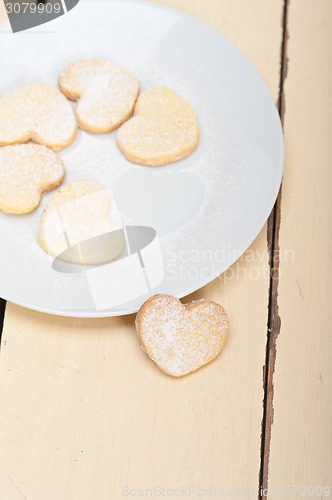 Image of heart shaped shortbread valentine cookies