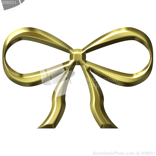 Image of 3D Golden Bow