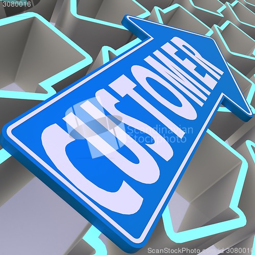 Image of Customer blue arrow