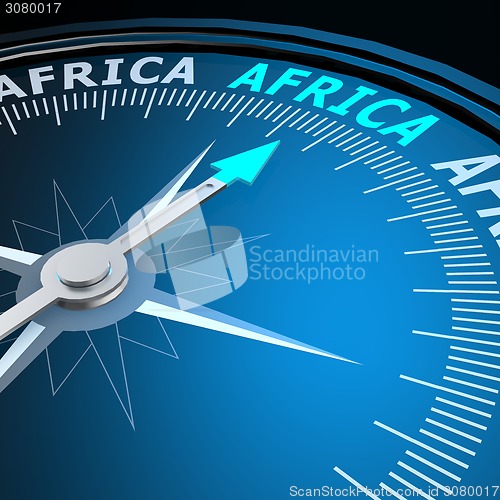 Image of Africa word on compass