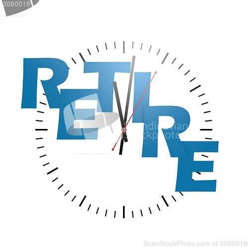 Image of Retire word with clock