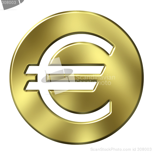 Image of 3D Golden Euro Currency