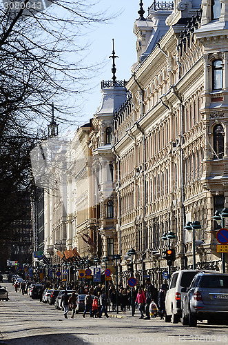 Image of HELSINKI, FINLAND – MARCH 22, 2014: Pohjoisesplanadi - street 