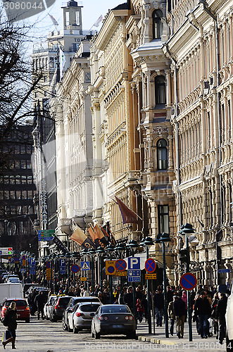 Image of HELSINKI, FINLAND – MARCH 22, 2014: Pohjoisesplanadi - street 