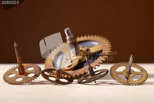 Image of Old gears on table