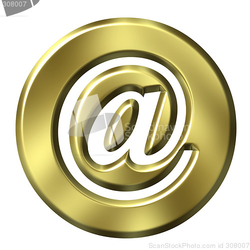 Image of 3D Golden Framed Email Symbol