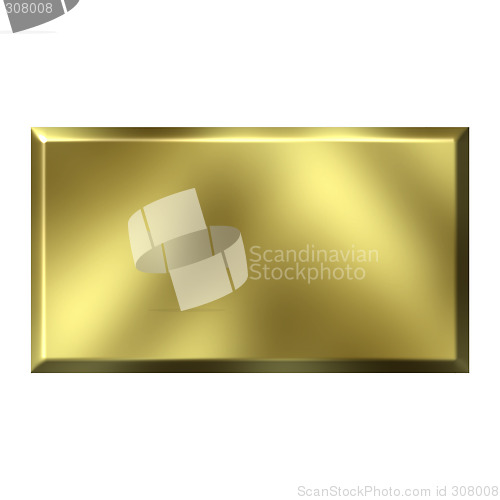 Image of 3D Golden Square Button