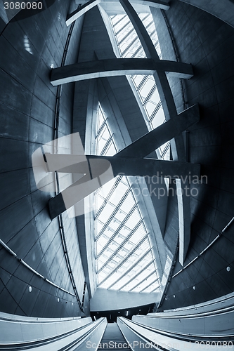 Image of Moving escalator in the business center
