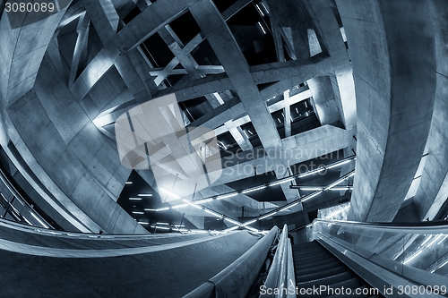 Image of Moving escalator in the business center