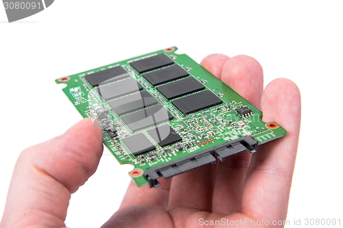 Image of Opened solid state drive closeup