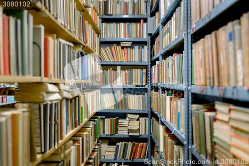 Image of Library interior with books