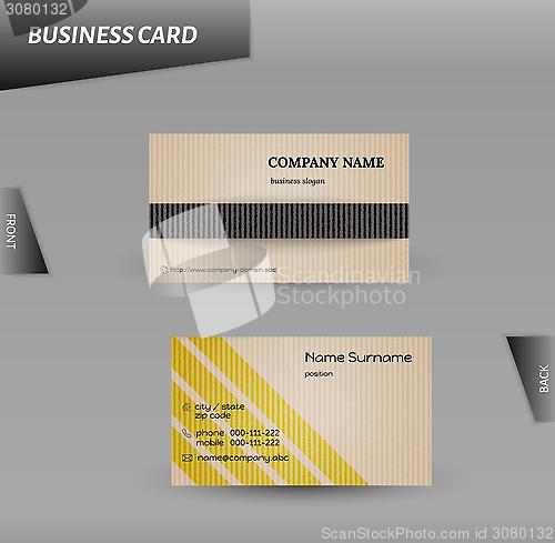 Image of modern design cardboard business card vector template