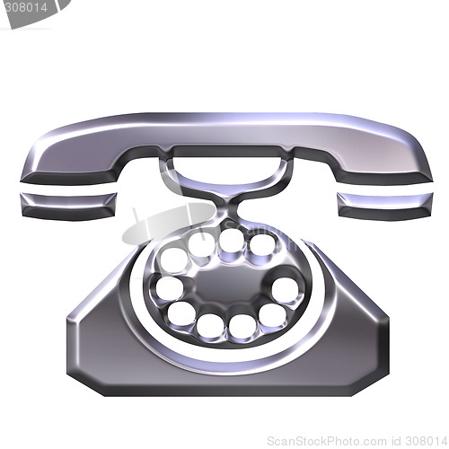 Image of 3D Silver Antique Telephone
