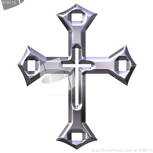 Image of 3D Silver Artistic Cross