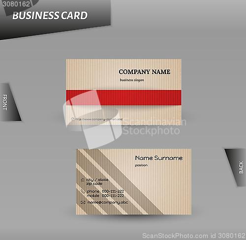 Image of modern design cardboard business card vector template