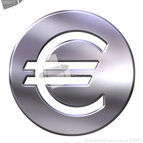 Image of 3D Silver Euro Currency