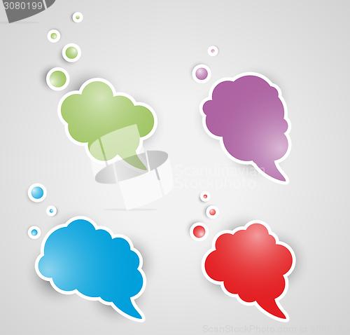 Image of four speak bubbles