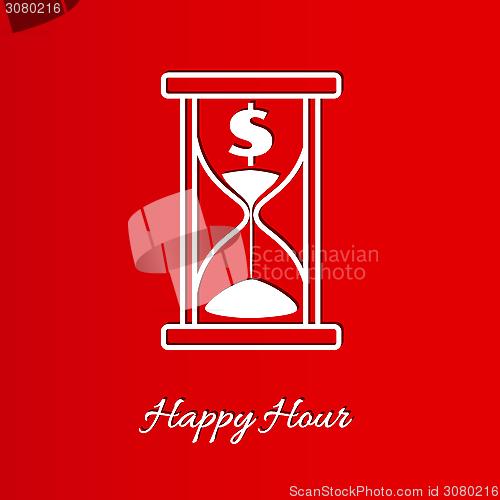 Image of happy hour background with sandglass