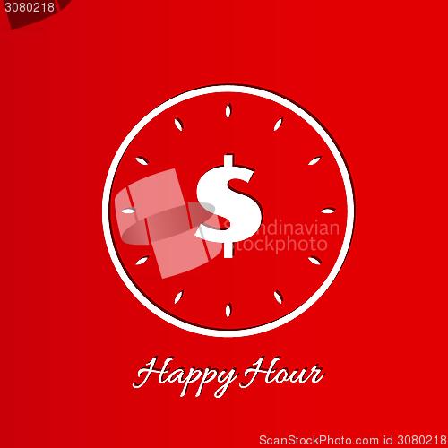 Image of happy hour background with clock
