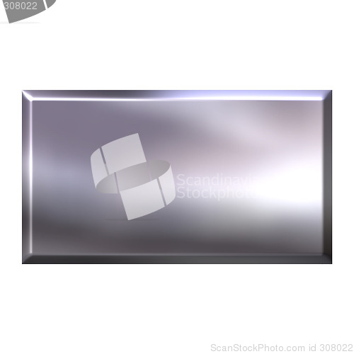 Image of 3D Silver Square Button