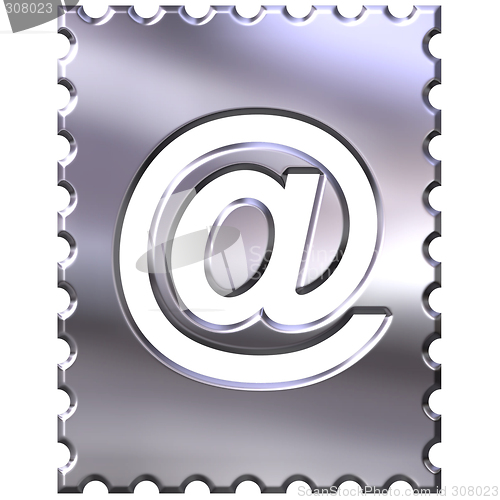 Image of 3d silver stamp with email symbol