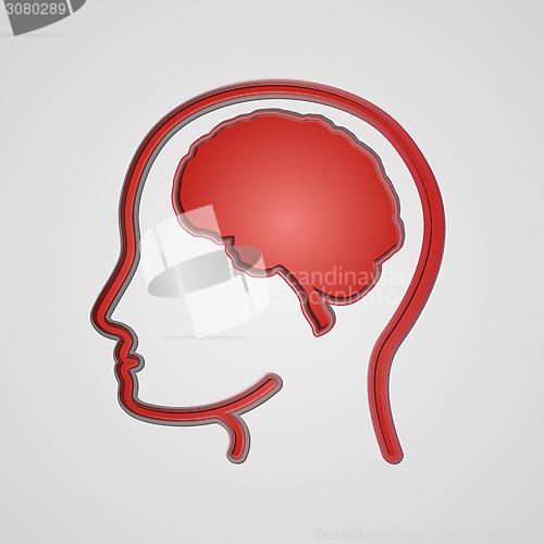 Image of human brain in head
