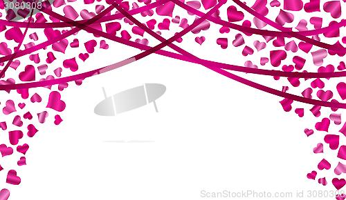 Image of falling heart confetti