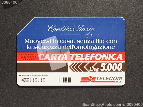 Image of Italian phone card