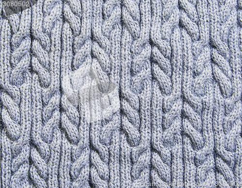 Image of Gray background knitted fabric