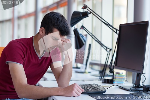 Image of frustrated young business man