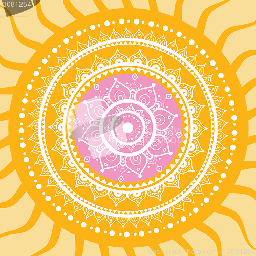 Image of Mandala. Sun pattern.