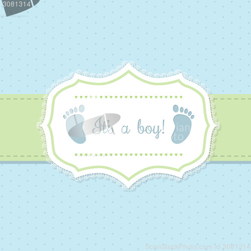 Image of Baby shower invitation design in blue and green