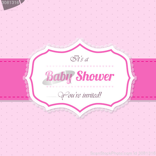 Image of Baby shower invitation design in pink